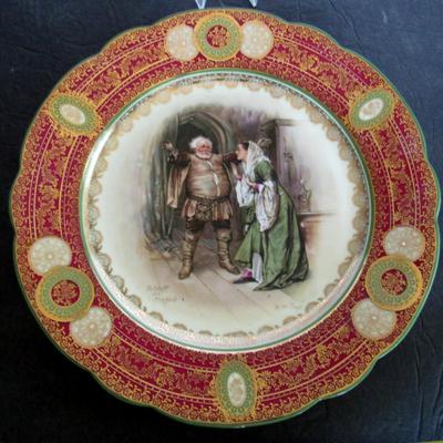 Beautiful Antique Plate, Falstaff and Mrs Ford, Imperial Crown China, Austria