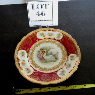 Antique Portrait Plate, LS&S Carlsbad Austria