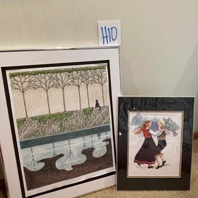 H10-Norwegian Bunads by Sharon Aamodt and Black cat(no glass)