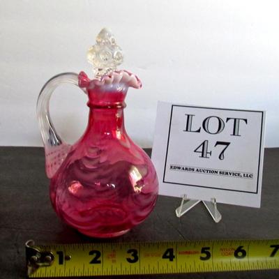 Fenton Cranberry Opalescent Cruet