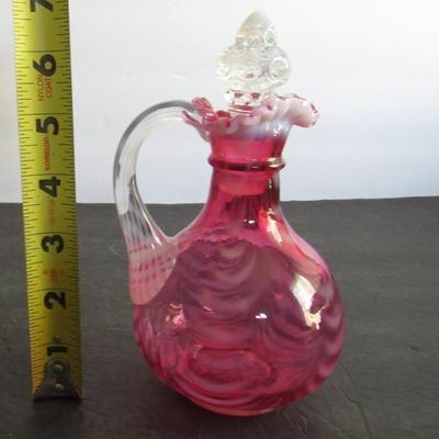 Fenton Cranberry Opalescent Cruet