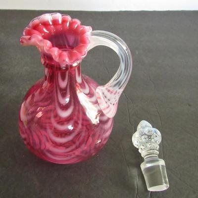 Fenton Cranberry Opalescent Cruet