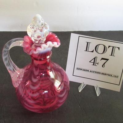 Fenton Cranberry Opalescent Cruet