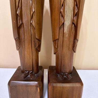 Jesus & Mary ~ Solid Wood 18” Sculptures