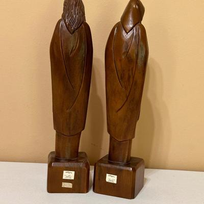 Jesus & Mary ~ Solid Wood 18” Sculptures