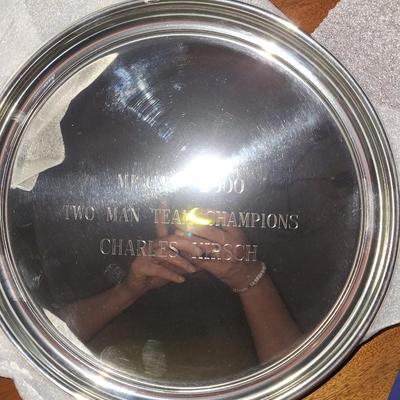 Engraved Pewter plate w/box