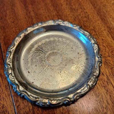 Silver plate ashtray/coaster
