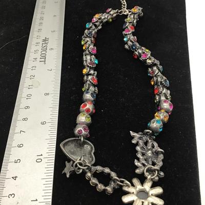 BIV colorful flower and hearts necklace