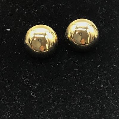 Gold toned round earrings