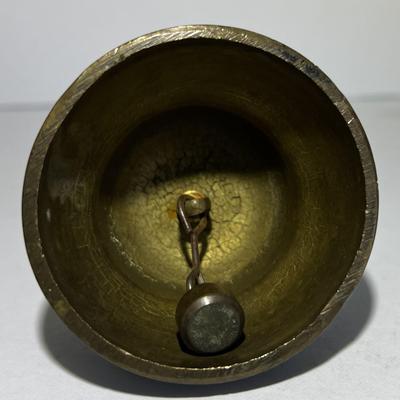Vintage Mid-Century Brass Bell 3" Tall Made in England in Good Preowned Condition.