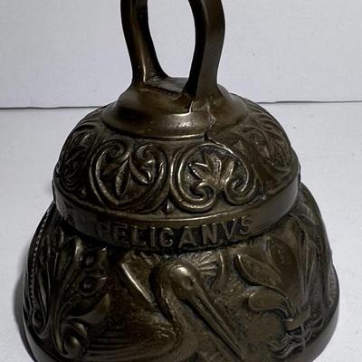 Vintage Mid-Century Brass Bell 3" Tall Made in England in Good Preowned Condition.
