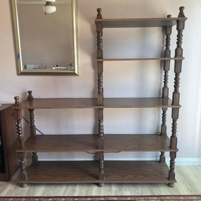 MCM Wall Unit Bookcase with Staggered, Offset Style, freestanding