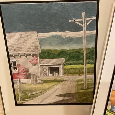 O1-Framed Art -foam board – colored pencil