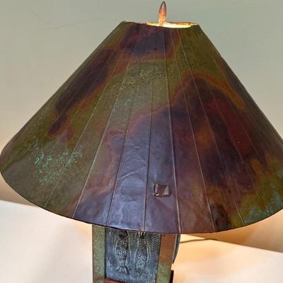 Matching Mirror & Lamp ~ Patina’d Copper & Resin Fish Theme