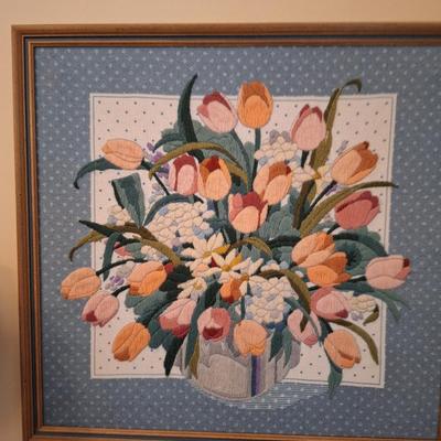 Embroidery tulip picture