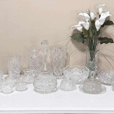 Assorted Crystal Table Lot ~ 17 Pieces
