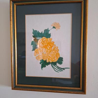 Yellow flower framed picture