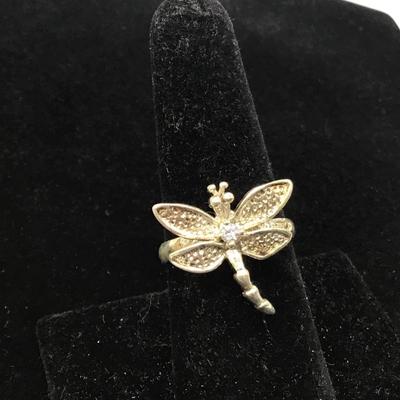 925 Silver Dragonfly Ring