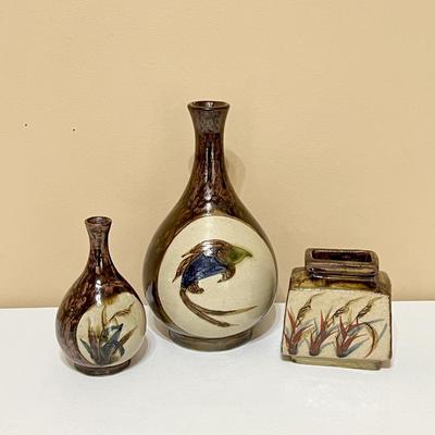 Trio (3) Glazed Pottery