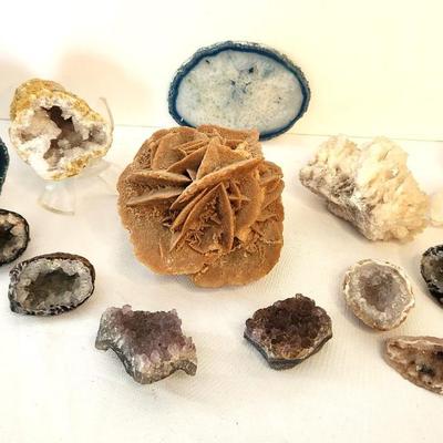 Lot #111 Mineral Geode Lot - 13 pieces - large 