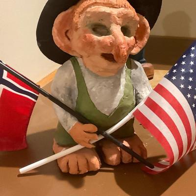 O17- Clay Troll and wood carving