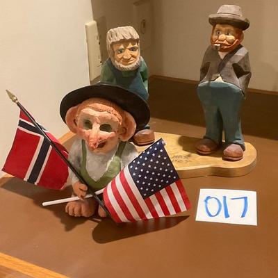 O17- Clay Troll and wood carving