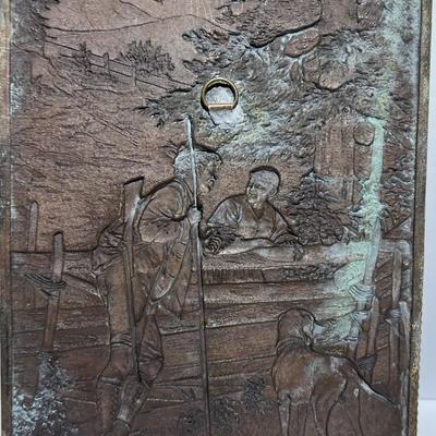 2-Vintage/Antique Copper Plate Pictures 6.25" x 8.25" Preowned from an Estate as Pictured.