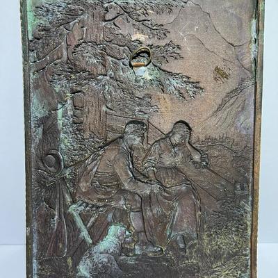 2-Vintage/Antique Copper Plate Pictures 6.25" x 8.25" Preowned from an Estate as Pictured.