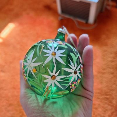 Green handpainted ornament