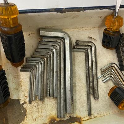An Array of Allen Wrenches and Flat and Phillips Screwdrivers