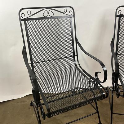 772 Pair of Black Iron Woodard Spring Chairs