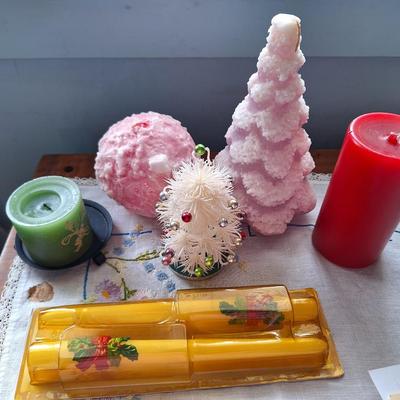 6 pc candle holidy décor lot