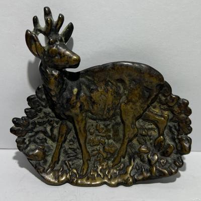 Antique Bronze Casted Decor or Ashtray 4-3/4" x 4-3/4" in Good Preowned Condition.
