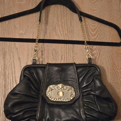 KATIE LANDRY Black Leather Handbag
