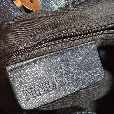 NINE CO. Black Leather Handbag