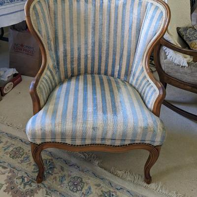 Lovely Vintage Carved Oak Wingback Chair