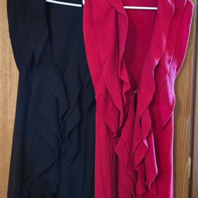 Black & Red Ruffle Vests