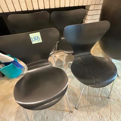 LR3-Fritz Hansen black chairs x 4