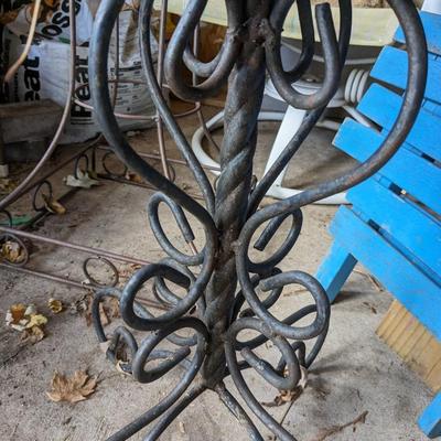 Vintage Wrought Iron Flower Planter with Planter