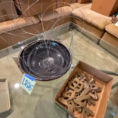 LR25-centerpiece bowl and abstract art, wall decor