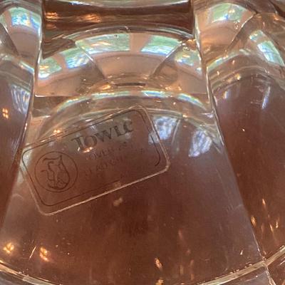 Lot of Pair of Lead Crystal Candle Sticks and Lead Crystal Candy Jar