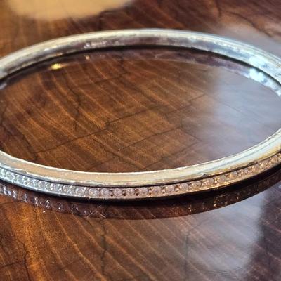 (3) Bangle Style Bracelets with Crystal Accents