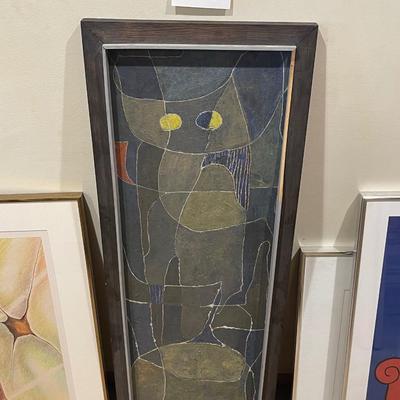 E12-framed art – owl abstract