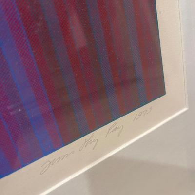 E13-Framed Picasso exhibit poster, and” “flag for marcusframed Picasso exhibit poster and flag for Marcuse” signed