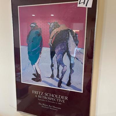 E17-Plains art museum exhibit poster, framed,