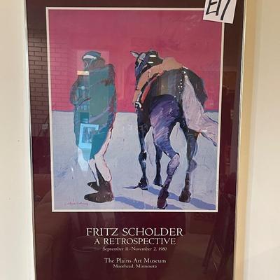 E17-Plains art museum exhibit poster, framed,