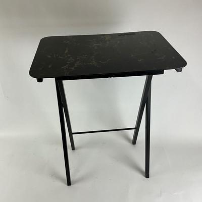 788 One Faux Black Marble TV Folding Table