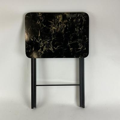 788 One Faux Black Marble TV Folding Table