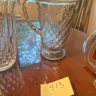 Lot of Vintage Glass Pitchers