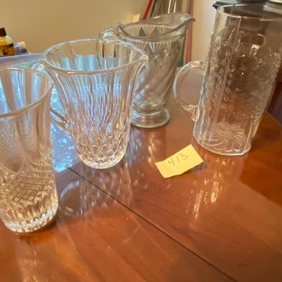 Lot of Vintage Glass Pitchers
